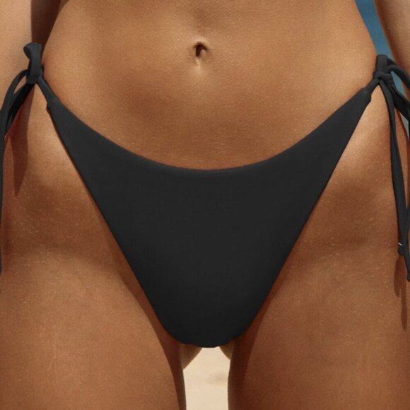 BERLOOK ECONYL® Black Tie Bikini BoTTOM ONLY 63 - Picture 1 of 10